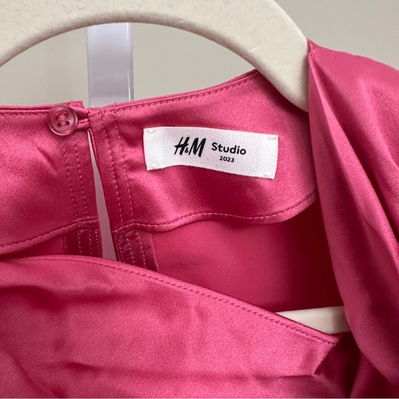 H&M studio DRAPED SILK BLOUSE size S - Picture 3 of 5